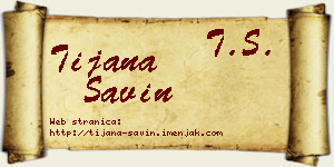 Tijana Savin vizit kartica